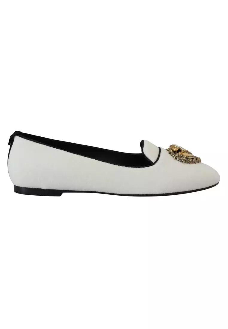Discount on Dolce & Gabbana  shoes - SKU: Dolce & Gabbana Velvet Slip Ons Loafers Flats Shoes