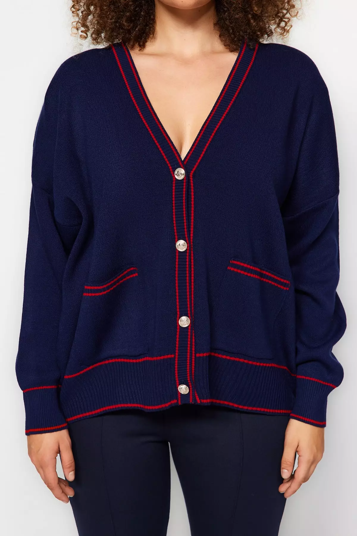 Red and outlet blue cardigan