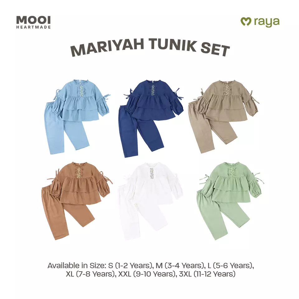 Mooi Setelan Anak Perempuan Raya Collection Mariyah Tunic Set - Clary Sage