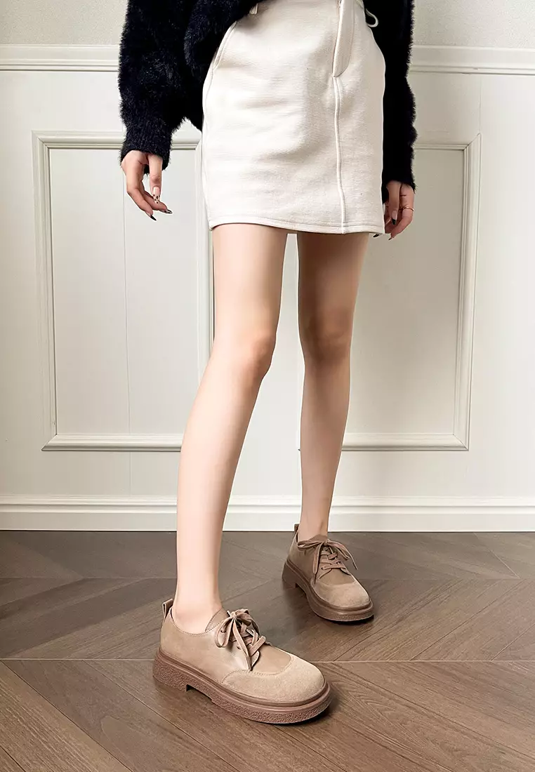 Suede Patchwork Derby Shoes WW688-3