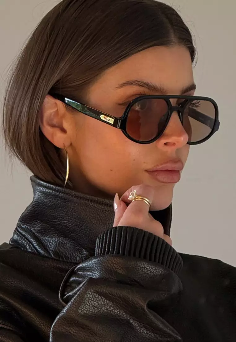 Jet Set Sunglasses - Black/Tan