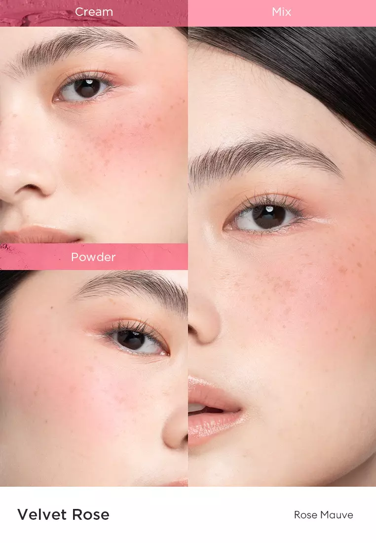 daydream dual blush palette cream+powder - petal blossom