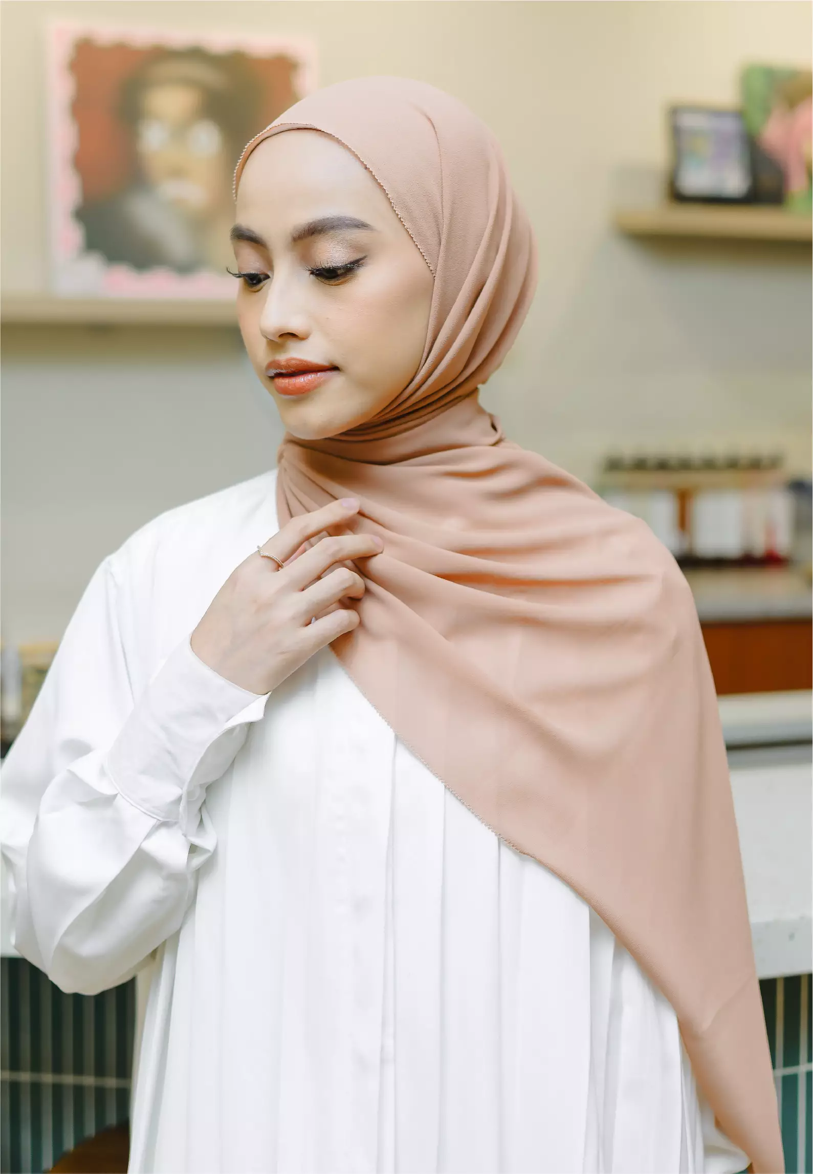 Bawal Eyelash Shawl Nude