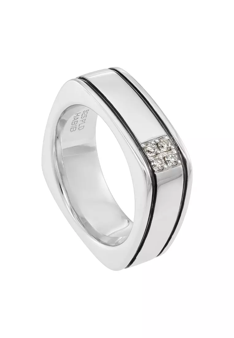 HABIB Diamond Men's Ring in 925 Silver Palladium 270721024(PLD)