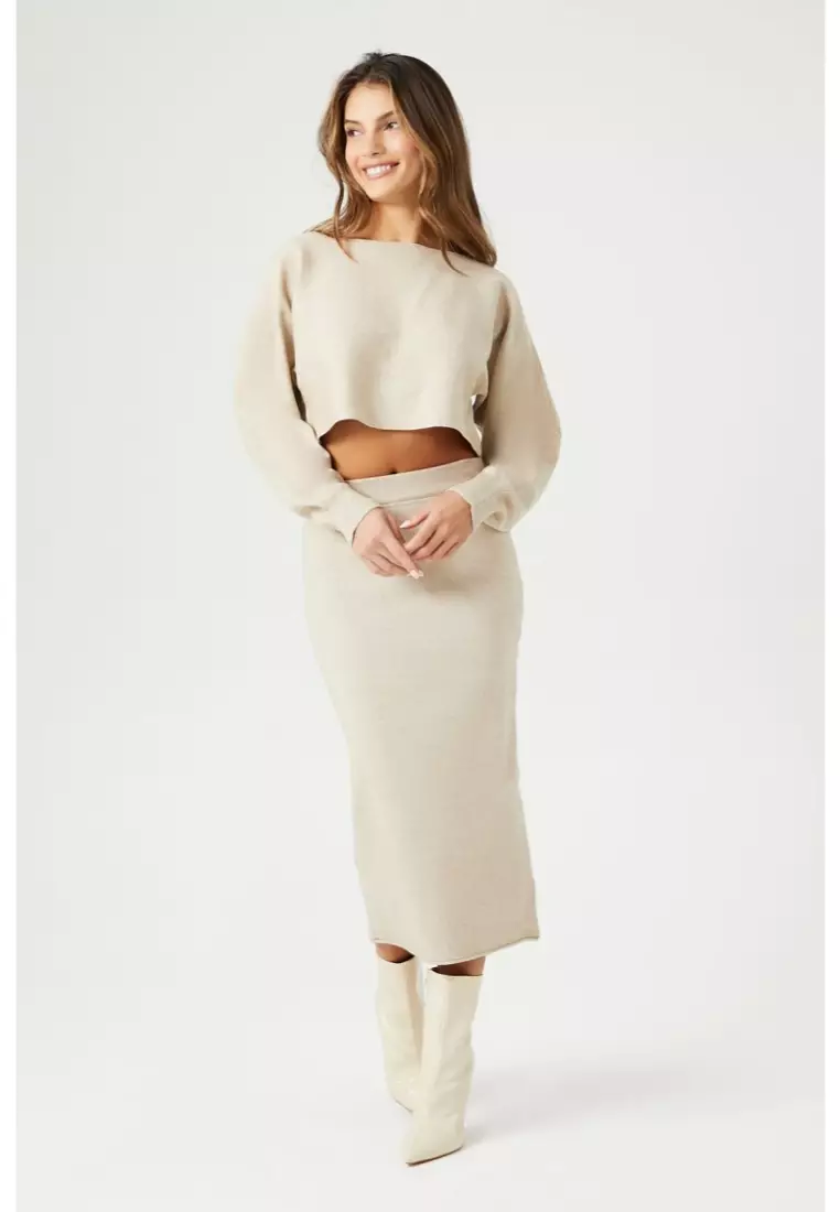 Crop top and long skirt set forever 21 top