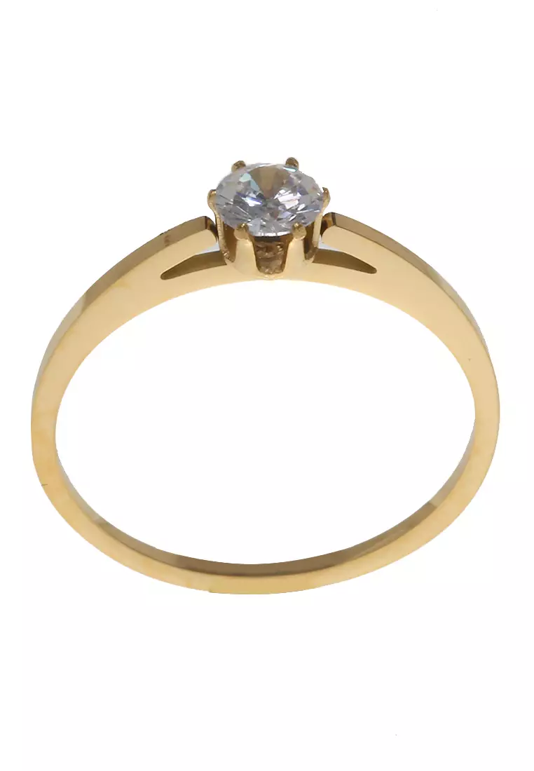 Cincin Diamond Aksesoris Wanita Fashion Ring Premium Quality - Gold