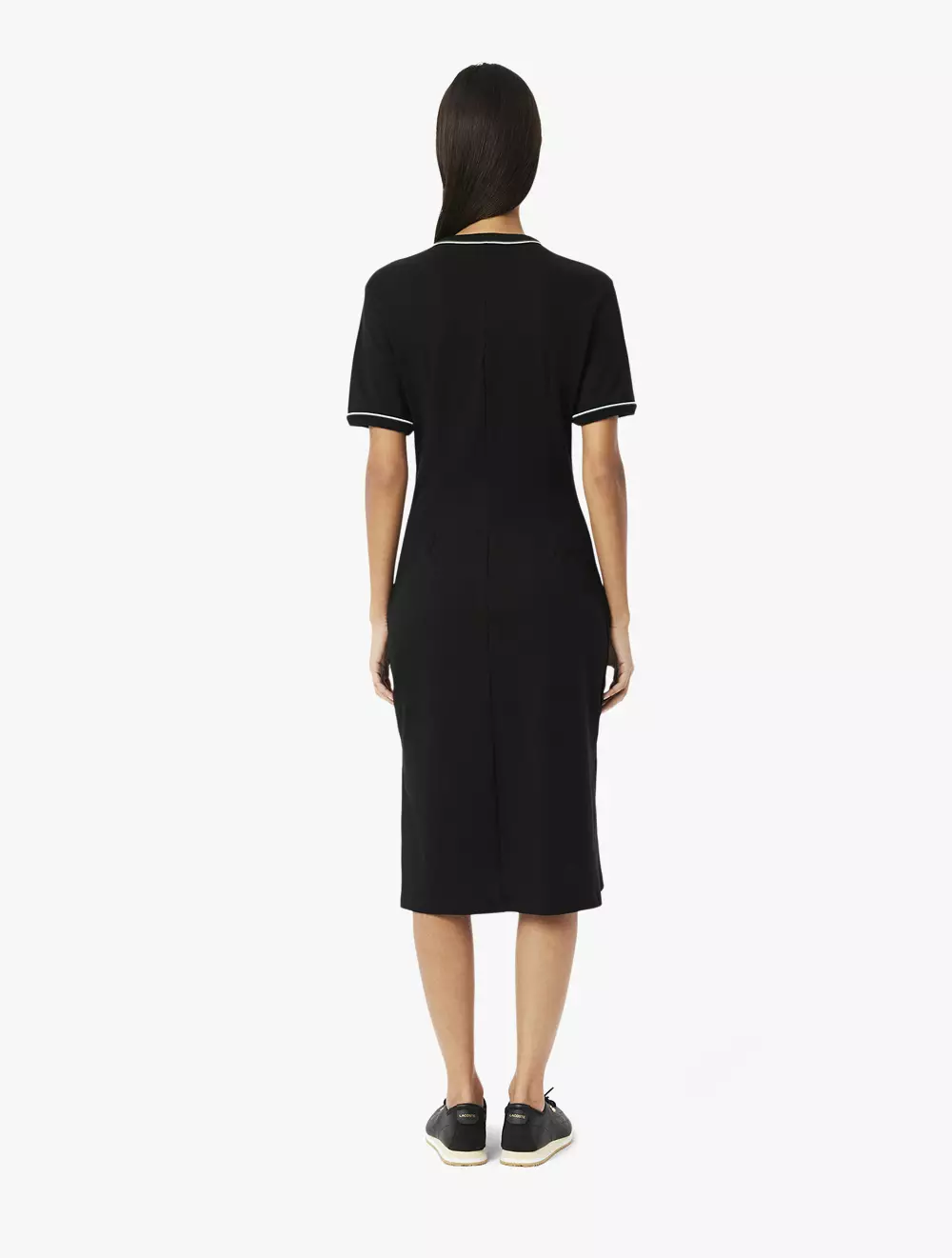 Trim Accent Jersey T-Shirt Dress - Black