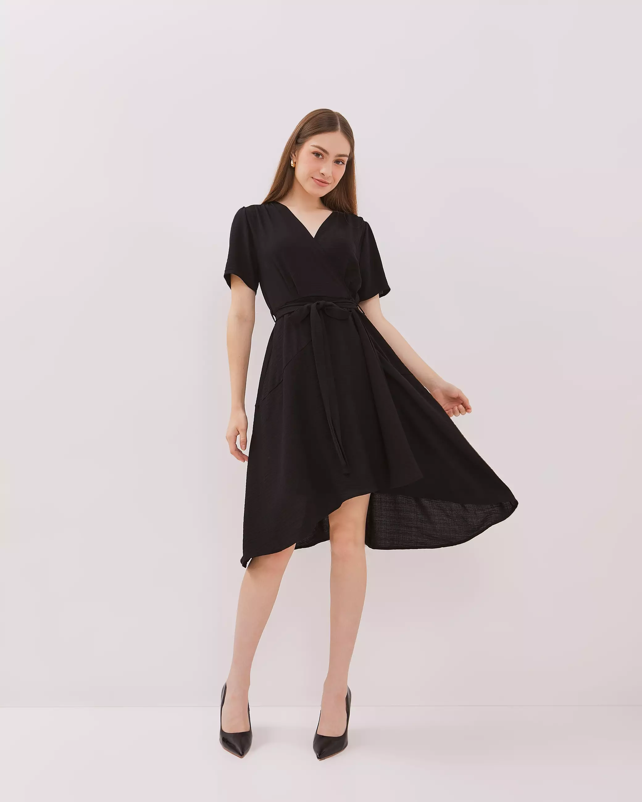 Urban Exchange Gaia Black Mini Dress - Gaun Mini Dress Hitam Warna Black