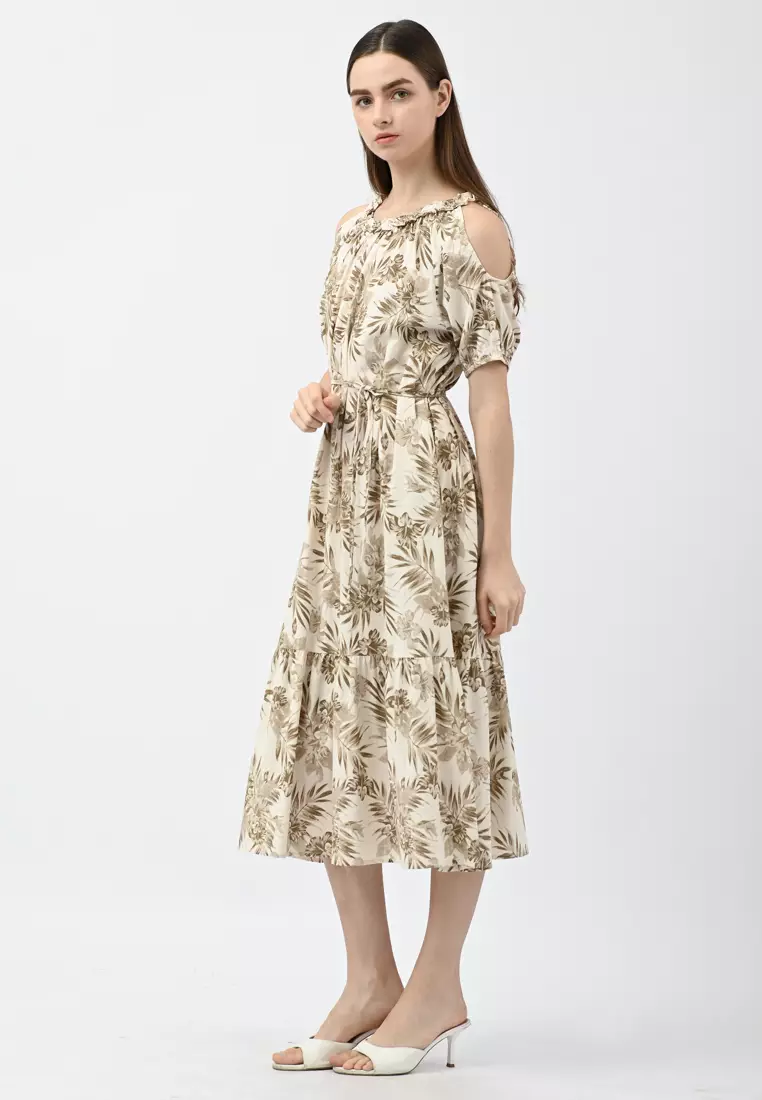 Cold Shoulder Floral Dress