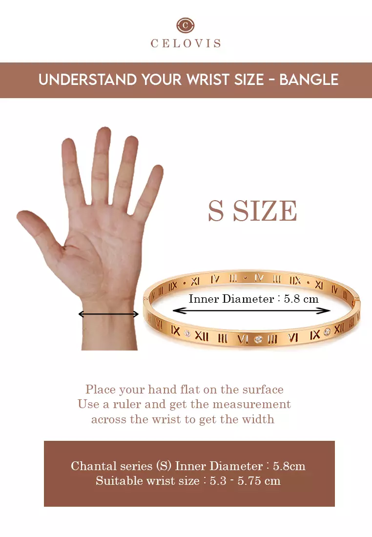 Chantal Roman Numeral Bangle in Rose Gold
