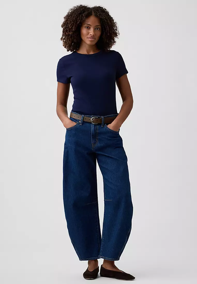 Short Sleeves Rib Top