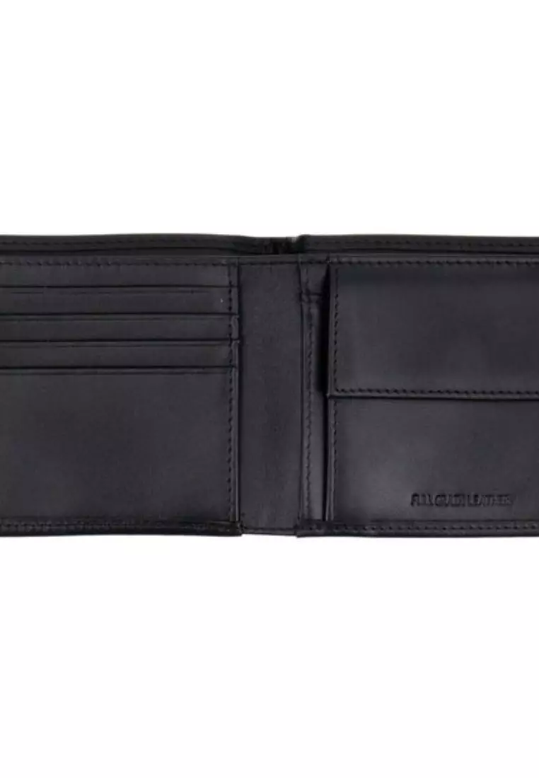 Crossing Sydney Bi-Fold Leather Wallet With Coin Pocket Rfid- Black