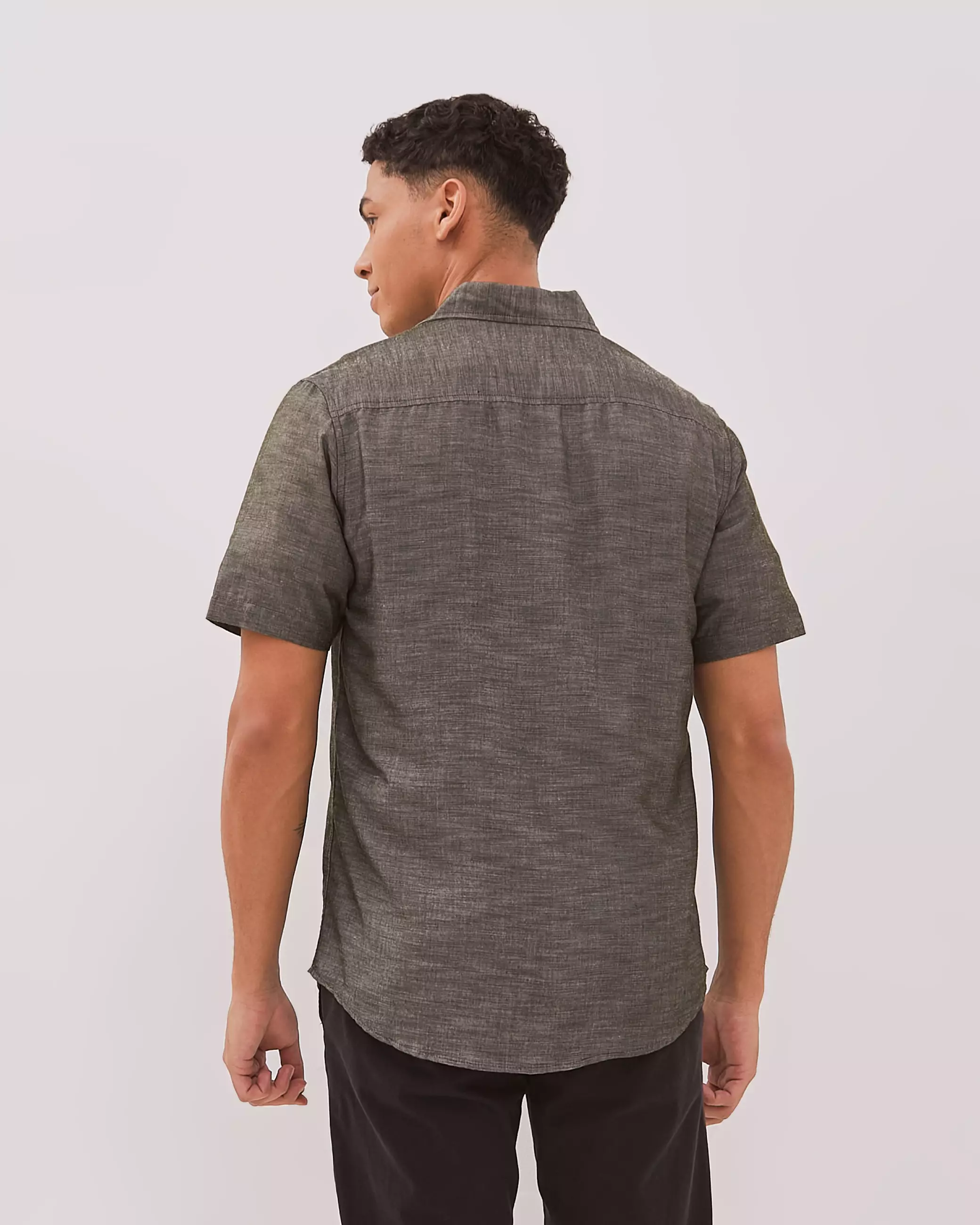 AMK Kemeja Pria Lengan Pendek SHS Gerald Ss Dark Olive