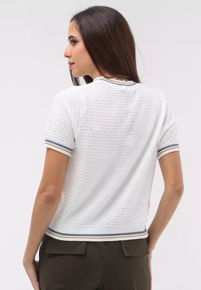 Knitted Short Sleeve Blouse