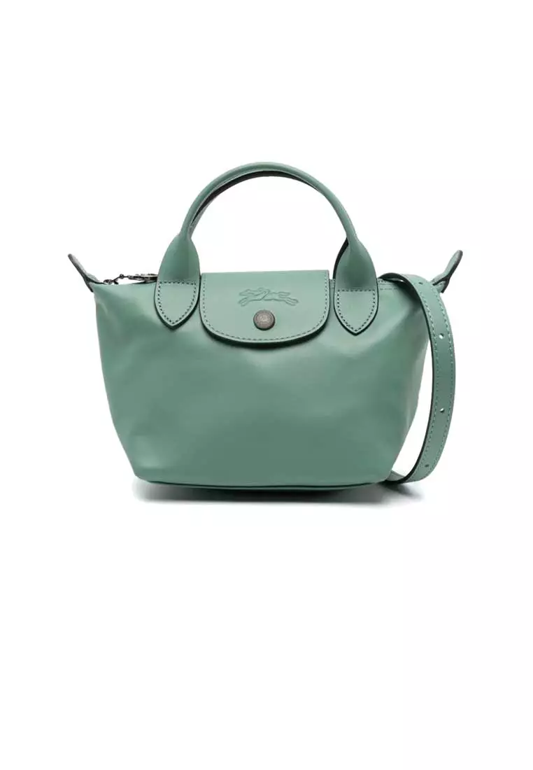 Buy LONGCHAMP Le Pliage Extra XS Leather Handbag Sage Green