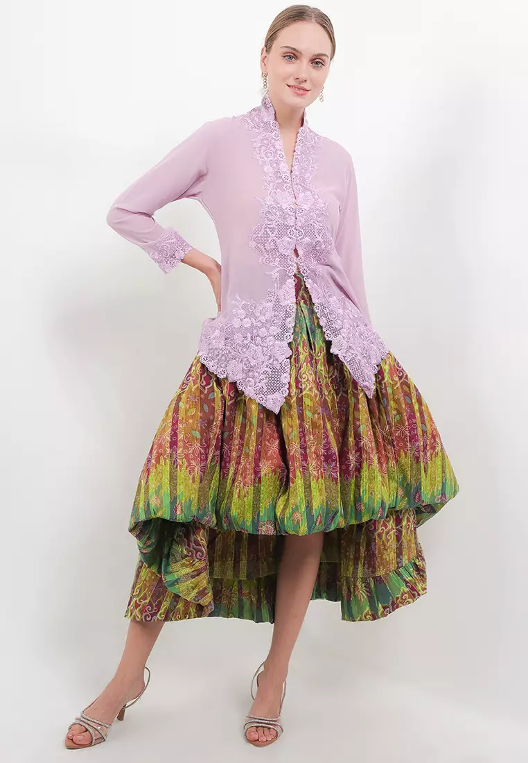 Embroidery Kebaya Classic Long/Sleeve-Gacluk Kopi