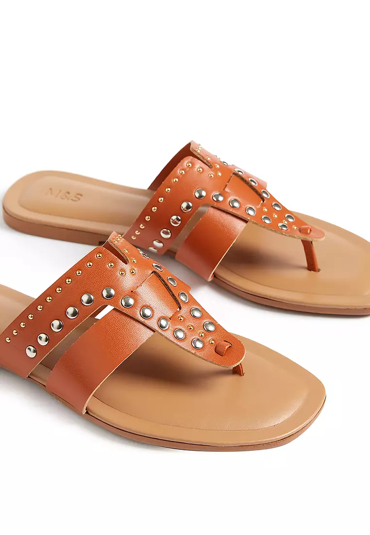 Studded Flat Flip Flops