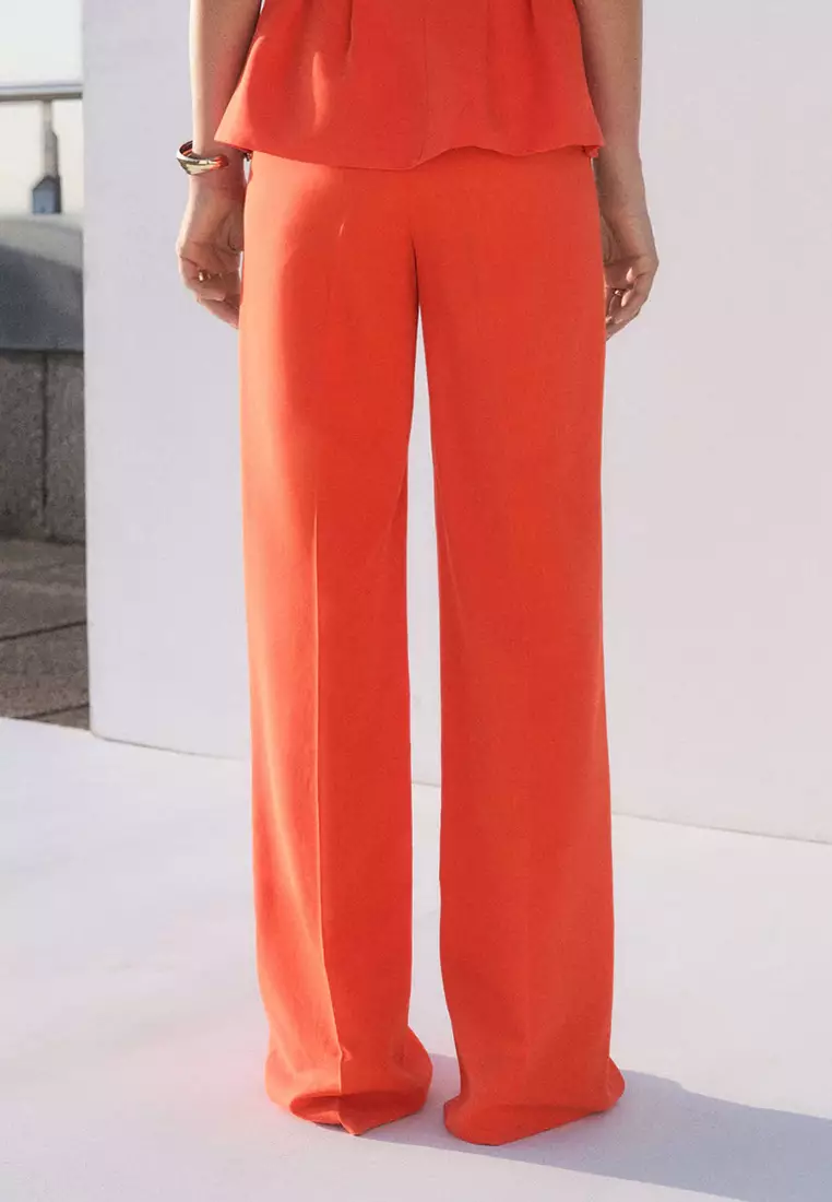 Straight Mid-Rise Suit Trousers