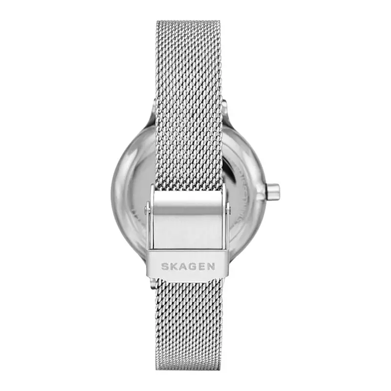 Jam Tangan Wanita Skagen Anita SKW2966 Ladies White Mother Of Pearl Dial Silver Mesh Strap