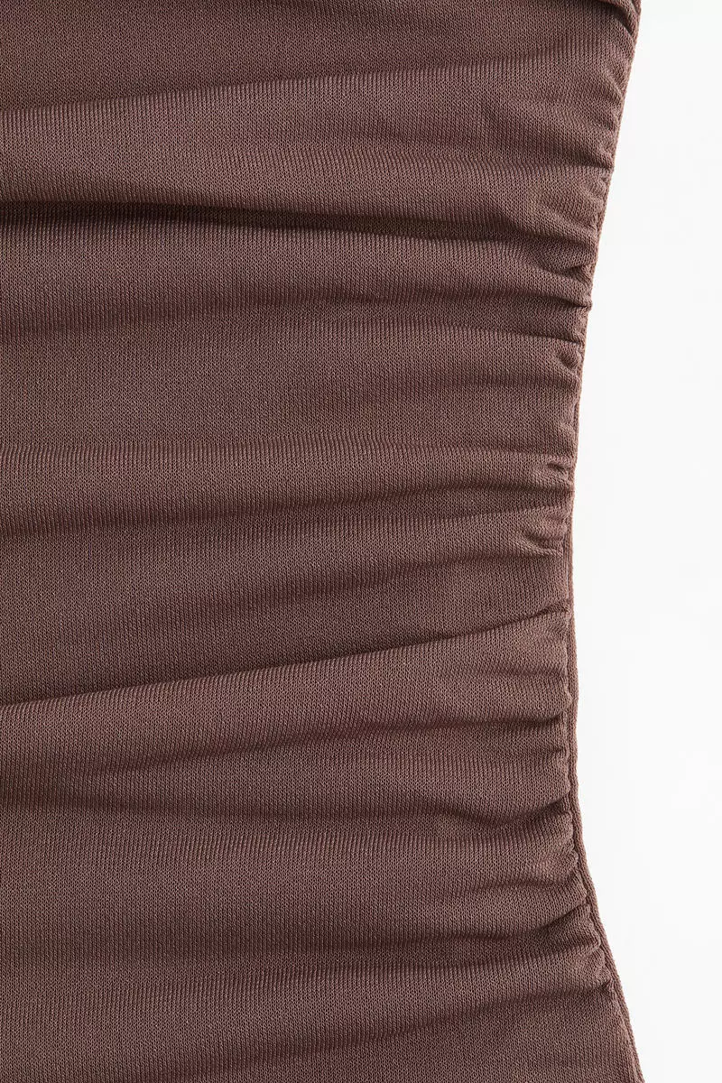 Draped cap-sleeved top