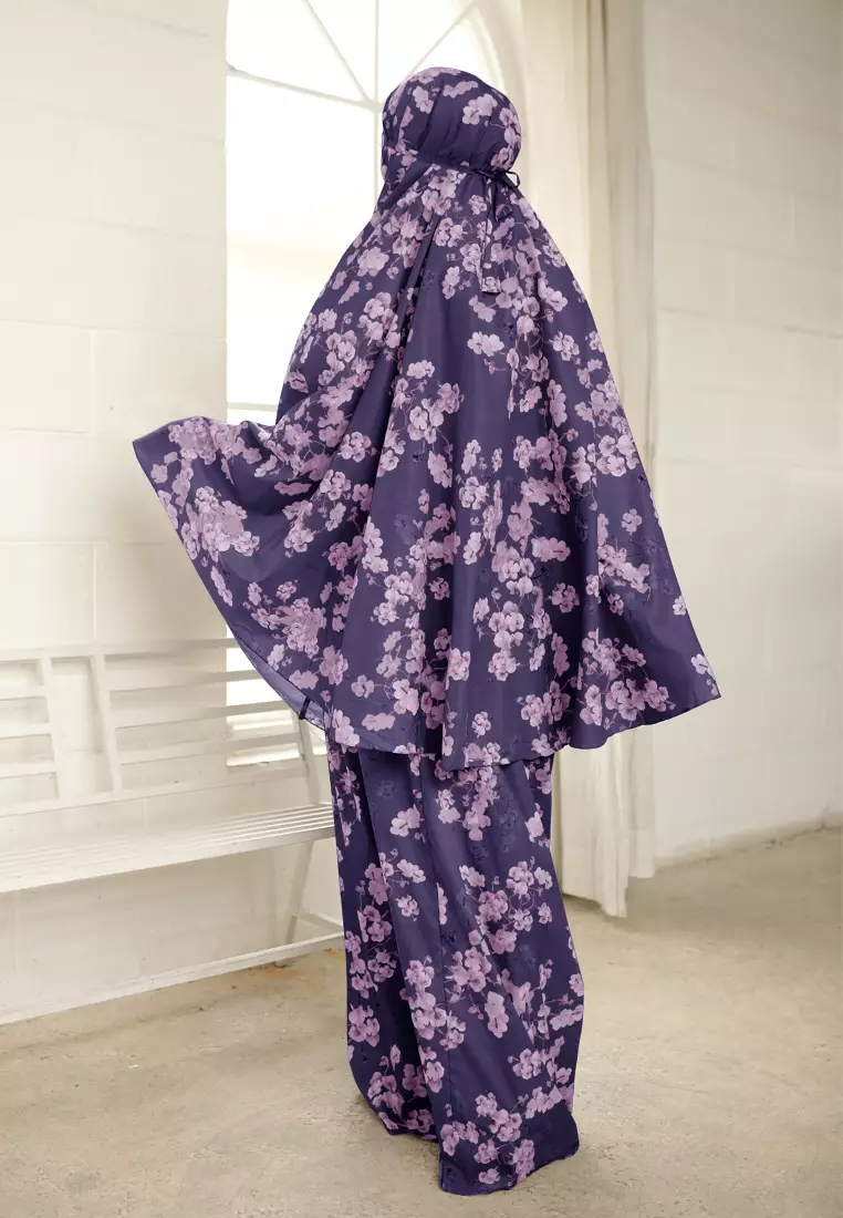 Zelena - Hana Flora Prayer Set | Mukena Travel 2in1 - Puprle Late