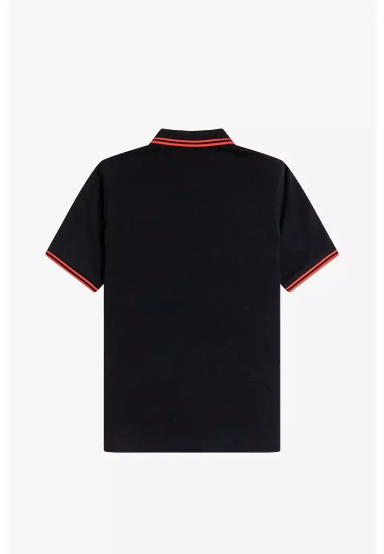Fred Perry G3600 Twin Tipped Fred Perry Shirt (Black / Flamingo Tan)