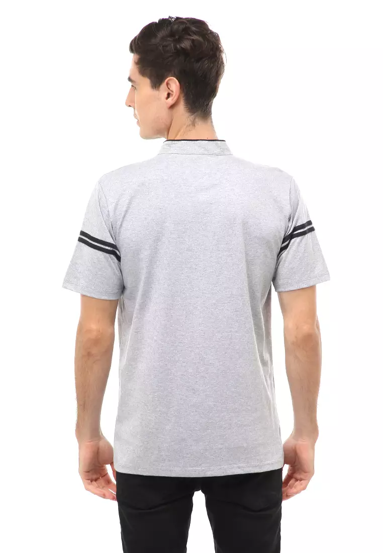 Jack Atasan Formal Kaos Polo Pria Kerah Sanghai Short Sleeve Material Cotton ORIGINAL - Gray