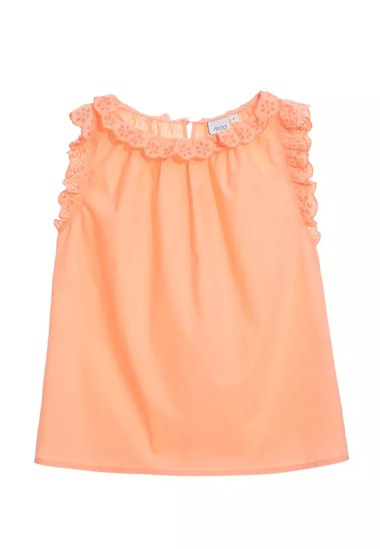 Lace Ruffle Detail Khaki Vest