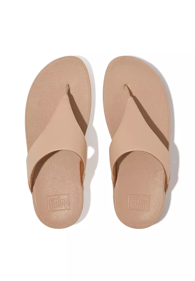 FitFlop LULU Leather Toe-Post Sandals - Classic Beige (I88-B41)