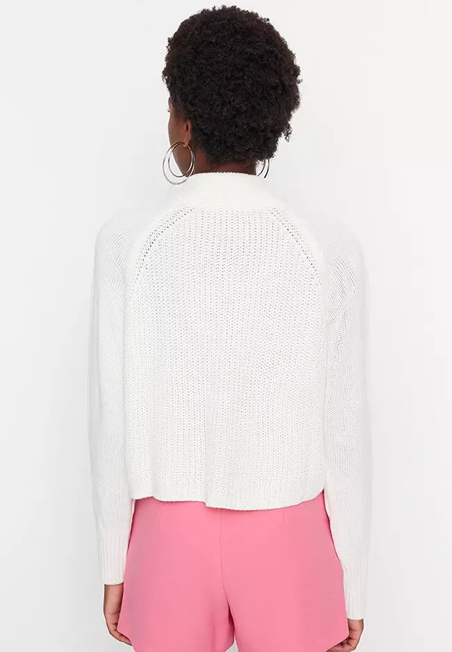 White knitted high best sale neck jumper