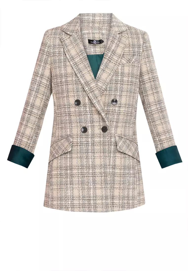 Woolen Plaid Coat