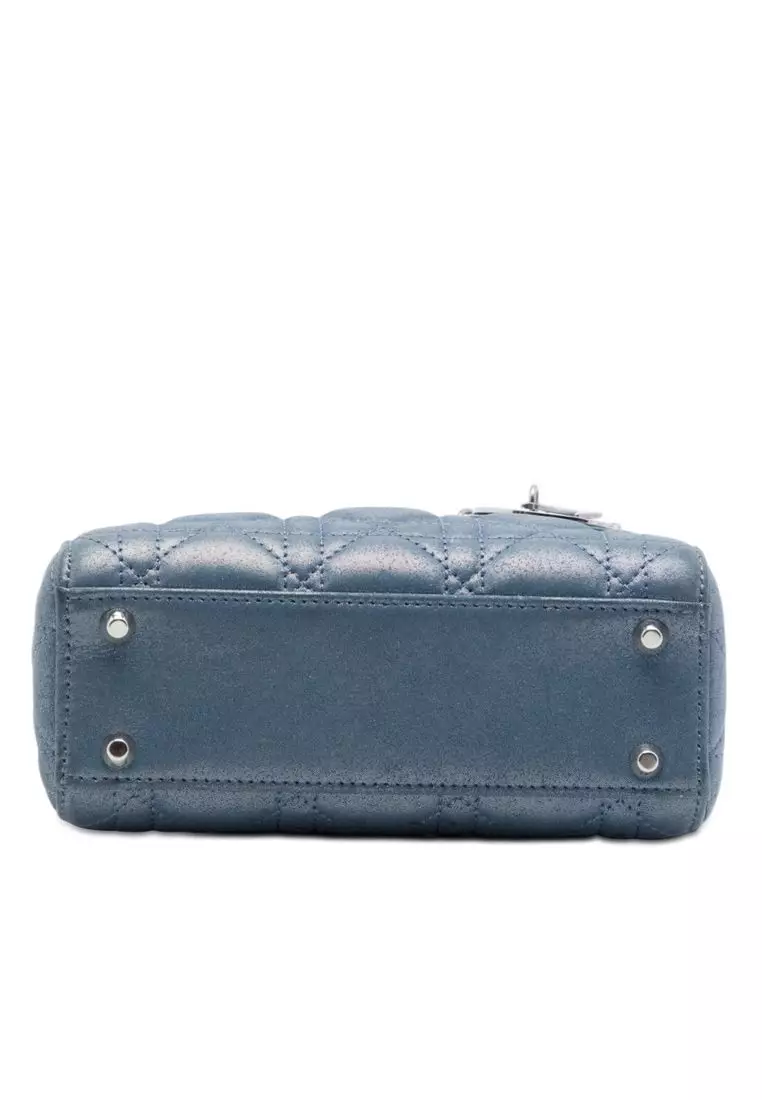 Pre-Loved Dior Mini Iridescent Lambskin Cannage Lady Dior