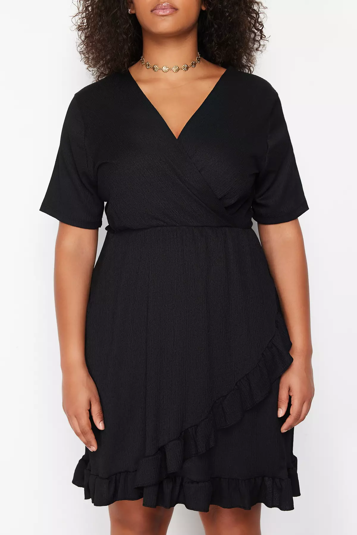 Plus Size Flounce Mini Dress