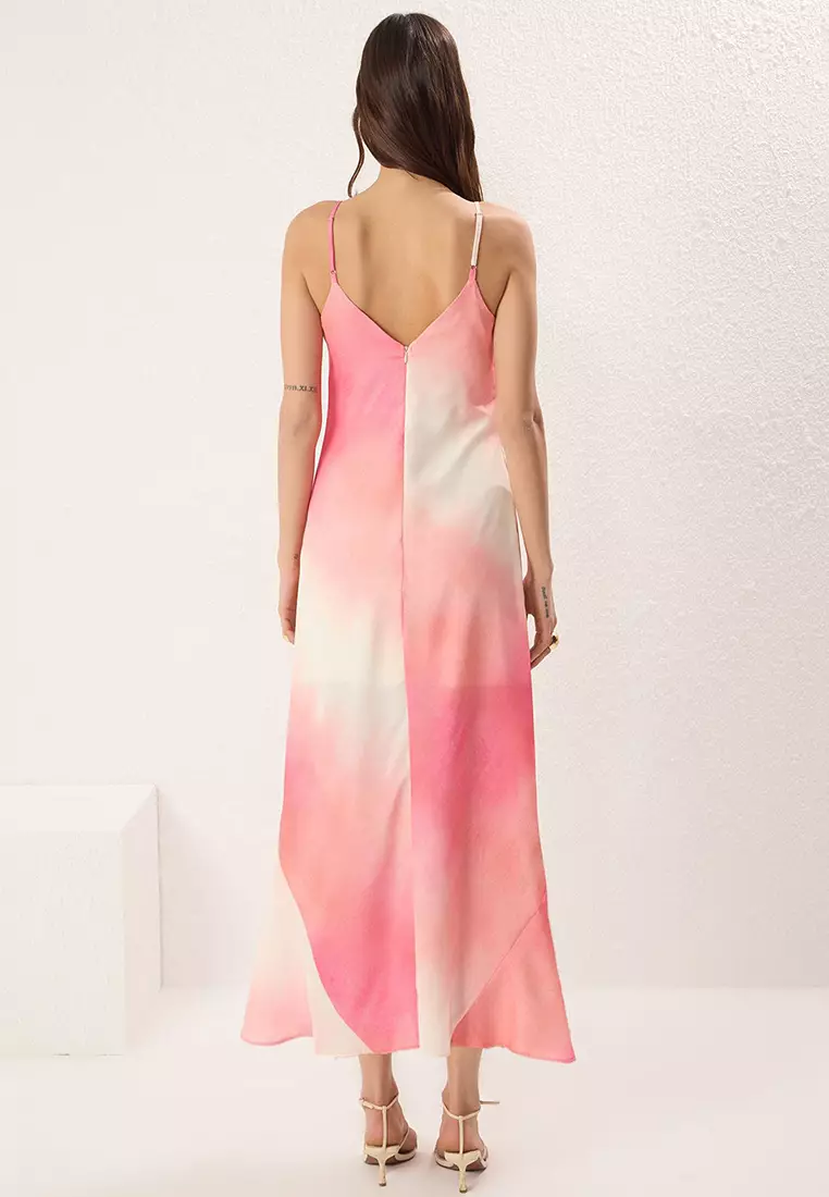 Pink Gradient A Cut Maxi Woven Dress TWOSS23EL02416