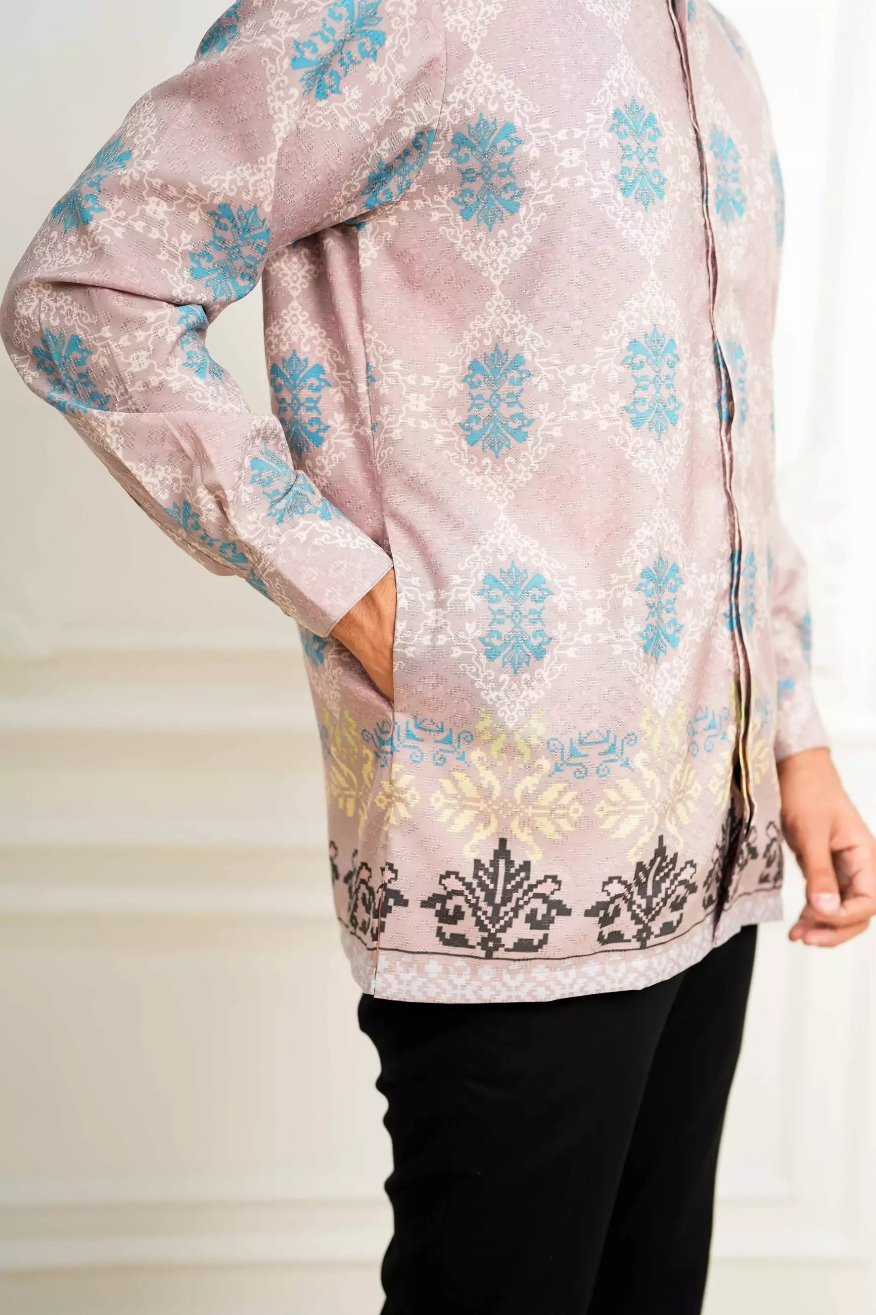 Sarimbit Kaluna Blush Kemeja Pria  Koko Lengan Panjang Regular Fit Furing