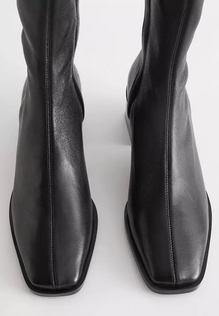 Buy Other Stories Squared Leather Sock Boots 2024 Online