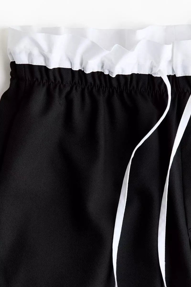 Double-waistband drawstring trousers