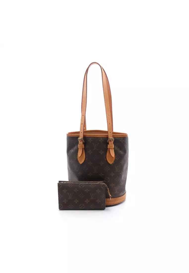 Buy Louis Vuitton Pre-loved LOUIS VUITTON Bucket PM monogram Handbag PVC  leather Brown Online