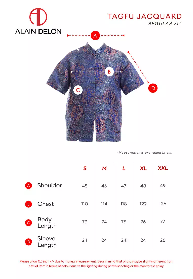 Alain Delon Mens CNY Tang Fu Short Sleeve - 14526001-50Gold