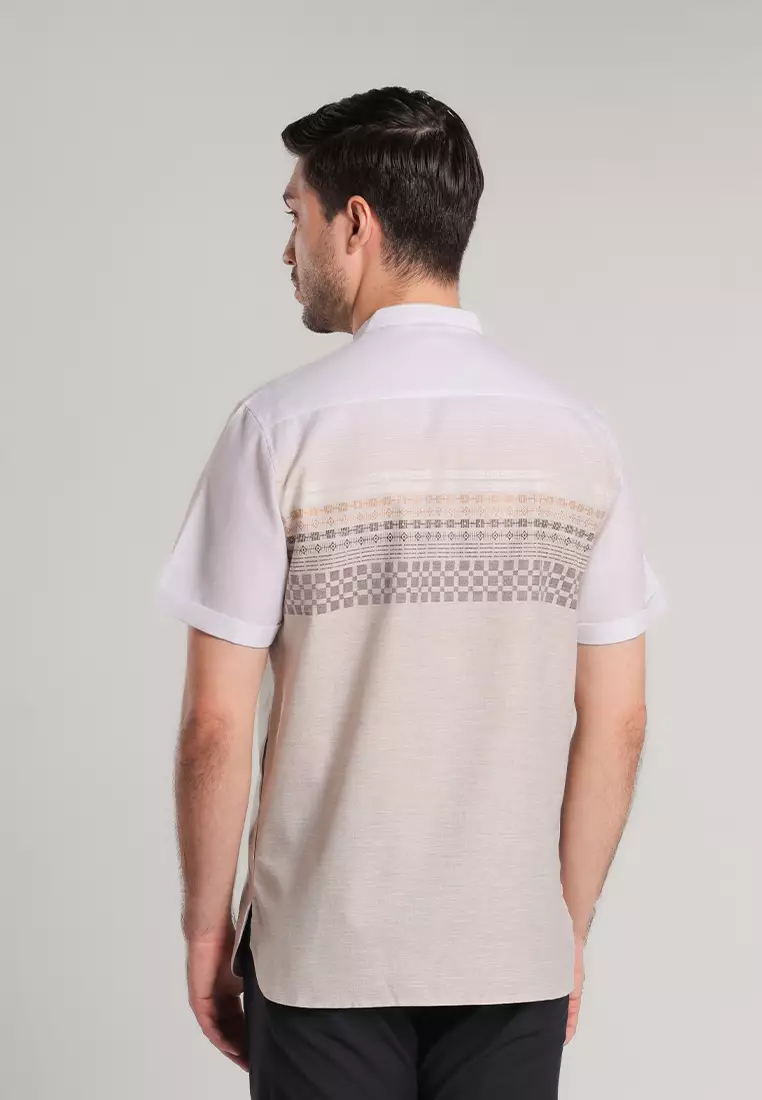 MOC Kemeja Koko Lengan Pendek Pria Adruzin - Khaki