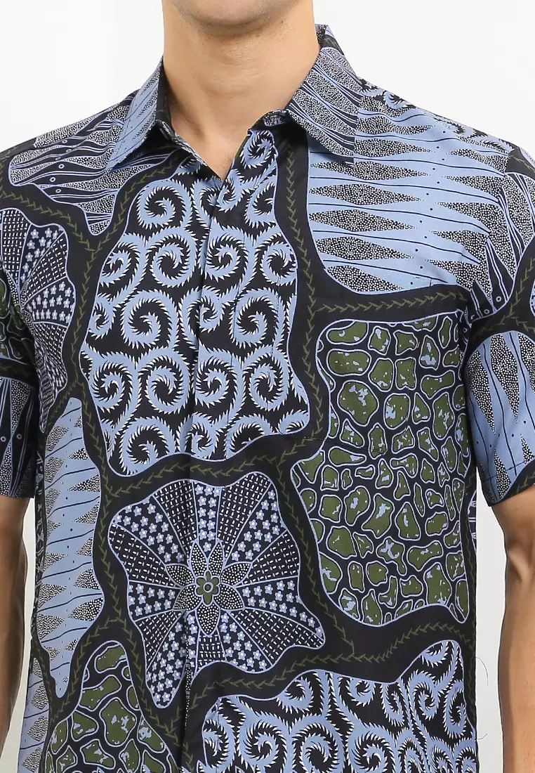 Rakabumi Kemeja Batik Exclusive Premium Pria Casual Modern Lengan Pendek