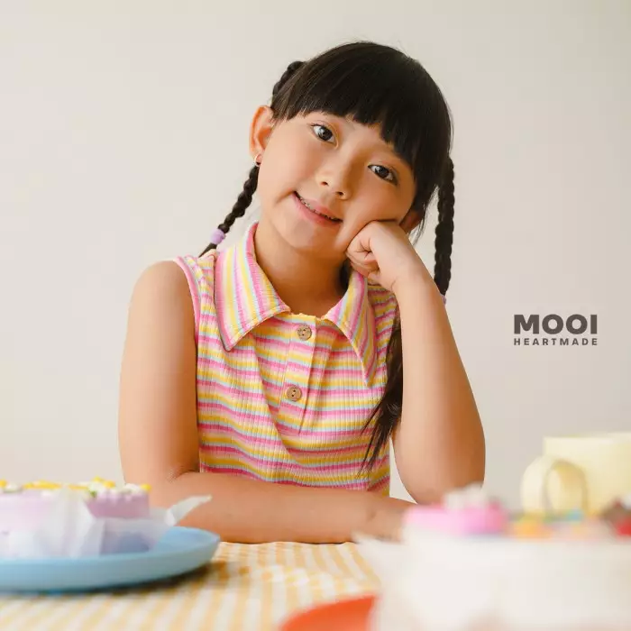 Mooi Atasan Anak Perempuan Nona Top - Candy Pink
