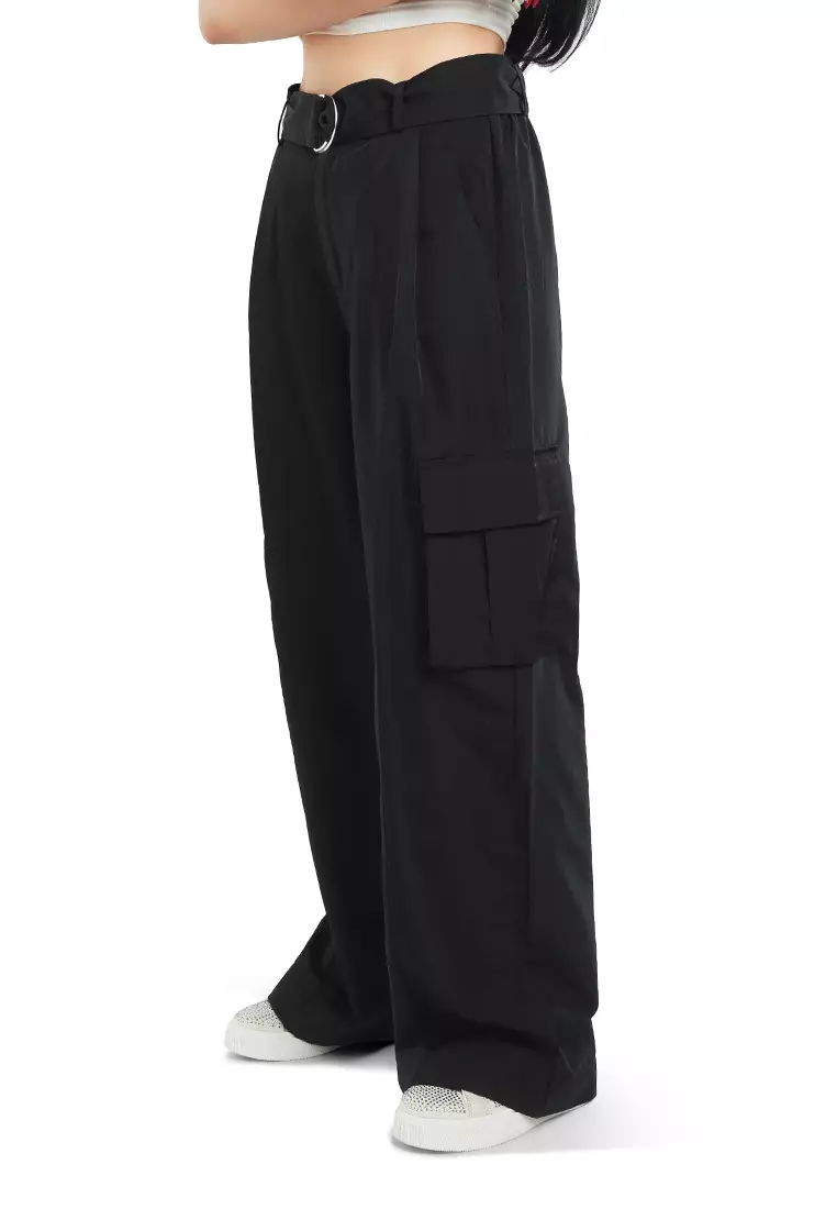 Buy London Rag Black Cotton Wide Fit High Waist Trousers Online