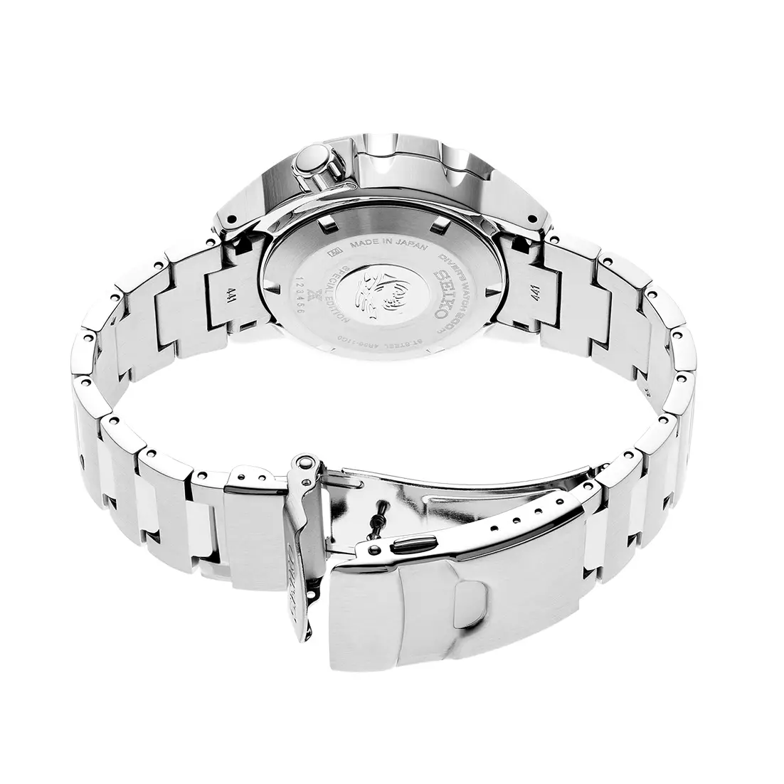 Jam Tangan Pria Seiko Prospex SRPH75K1 Strap Stainless Steel Monster Save The Ocean Automatic Silver Blue Color