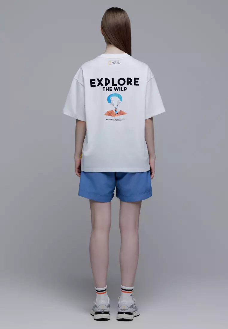 男女同款EXPLORE圖案短袖T恤