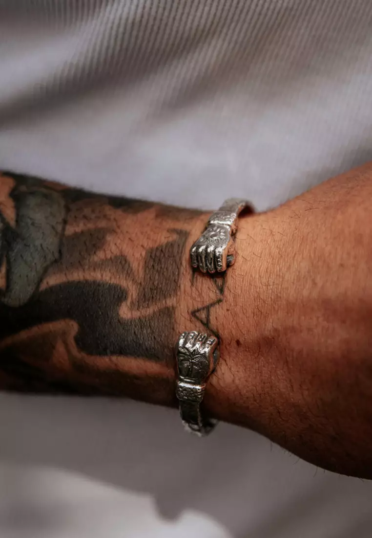EXCLUSIVE Gelang Perhiasan Perak 925 Pria Bangle Live Free