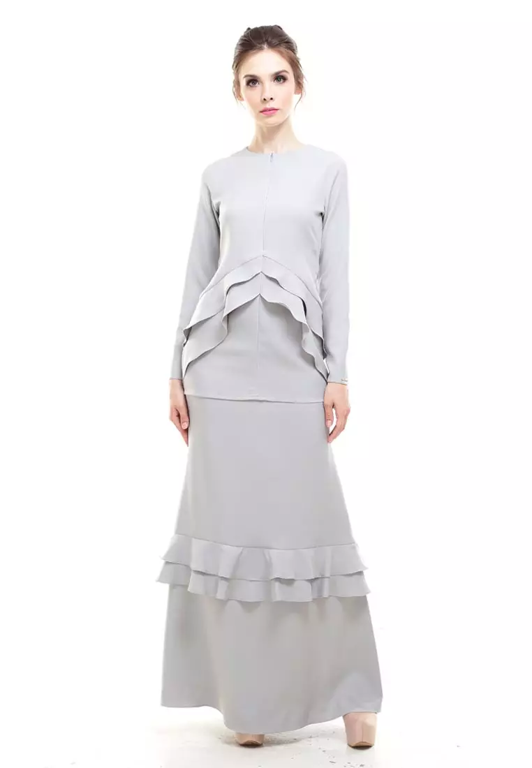 Vecona Kurung Modern in Silver Grey
