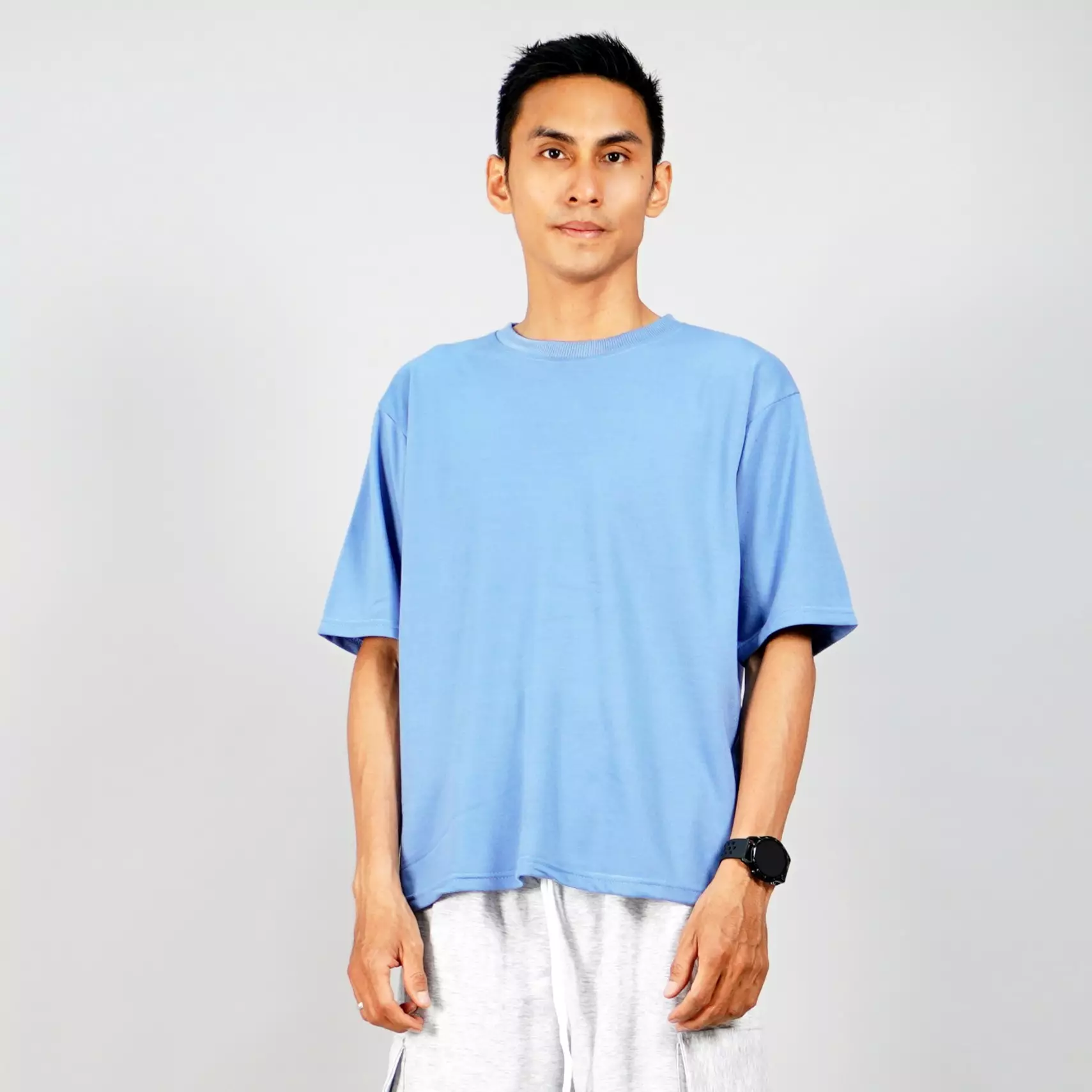 GEORGE Kaos Pria Baju Kaos Oversize Pria Lengan Pendek Oversize TShirt - BLUE