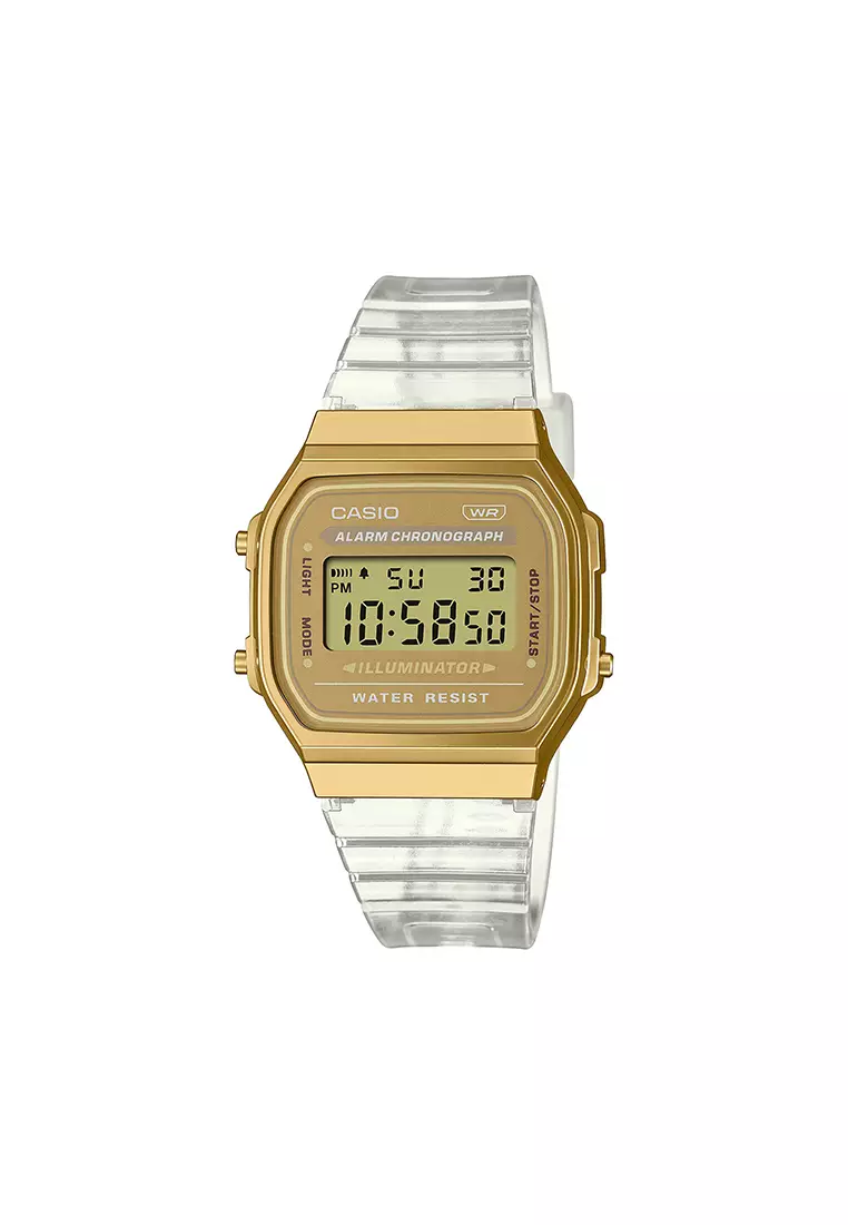 Buy Casio Vintage A168XESG-9A Unisex Gold Dial with White