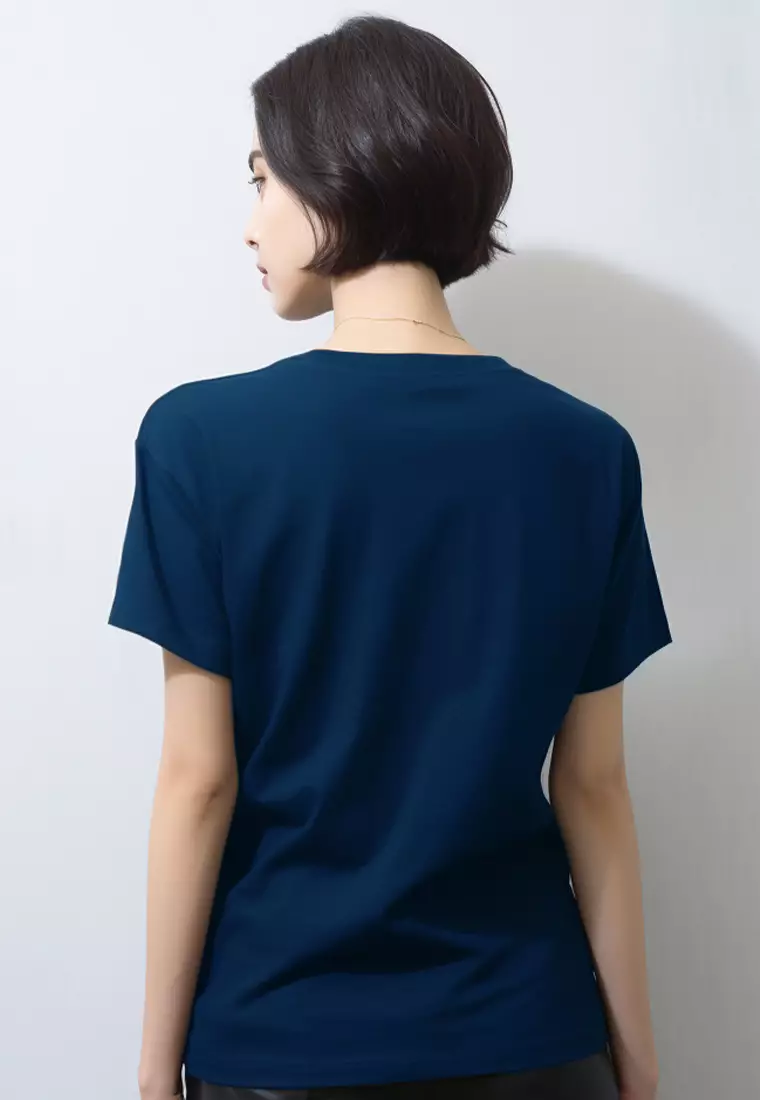 LTG70 kaos couple pasangan keren wanita lengan pendek instacool "heart scribble" navy